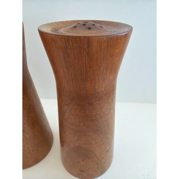 Vintage Tre Spade Mid-Century Italian Wood Salt Shaker and Pepper Mill Grinder S - Picture 7 of 8